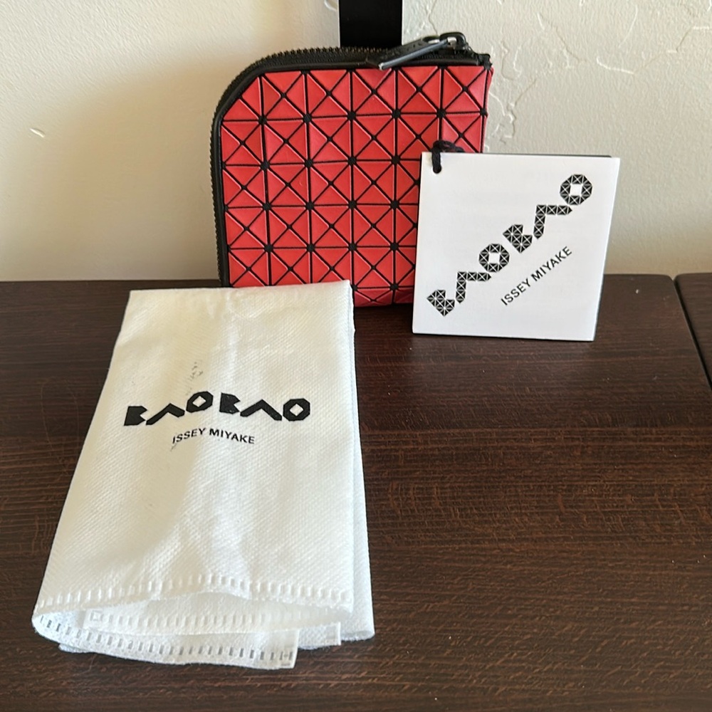 Authentic Issey Miyake orange BaoBao small wallet